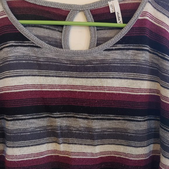 BOGO🎀Studio Y Glitter Striped Sweater- Size L - Picture 2 of 2